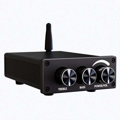 Bluetooth 5.0 Stereo Audio Amplifier Receiver 2 Channel Class D TPA3116 Mini Hi-Fi Integrated Amp for Home Passive Speakers 50W x 2(BT100A)
