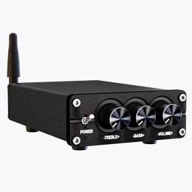 Bluetooth 5.0 Stereo Audio Amplifier Receiver 2 Channel Class D TPA3116 Mini Hi-Fi Integrated Amp for Home Passive Speakers 50W x 2(BT100A)