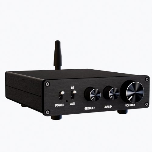 FAZOC Bluetooth 5.1 Stereo Audio Amplifier Receiver 2 Channel Class D TPA3255 Mini Hi-Fi Integrated Amp for Home Passive Speakers 300W x 2 (BT600A)